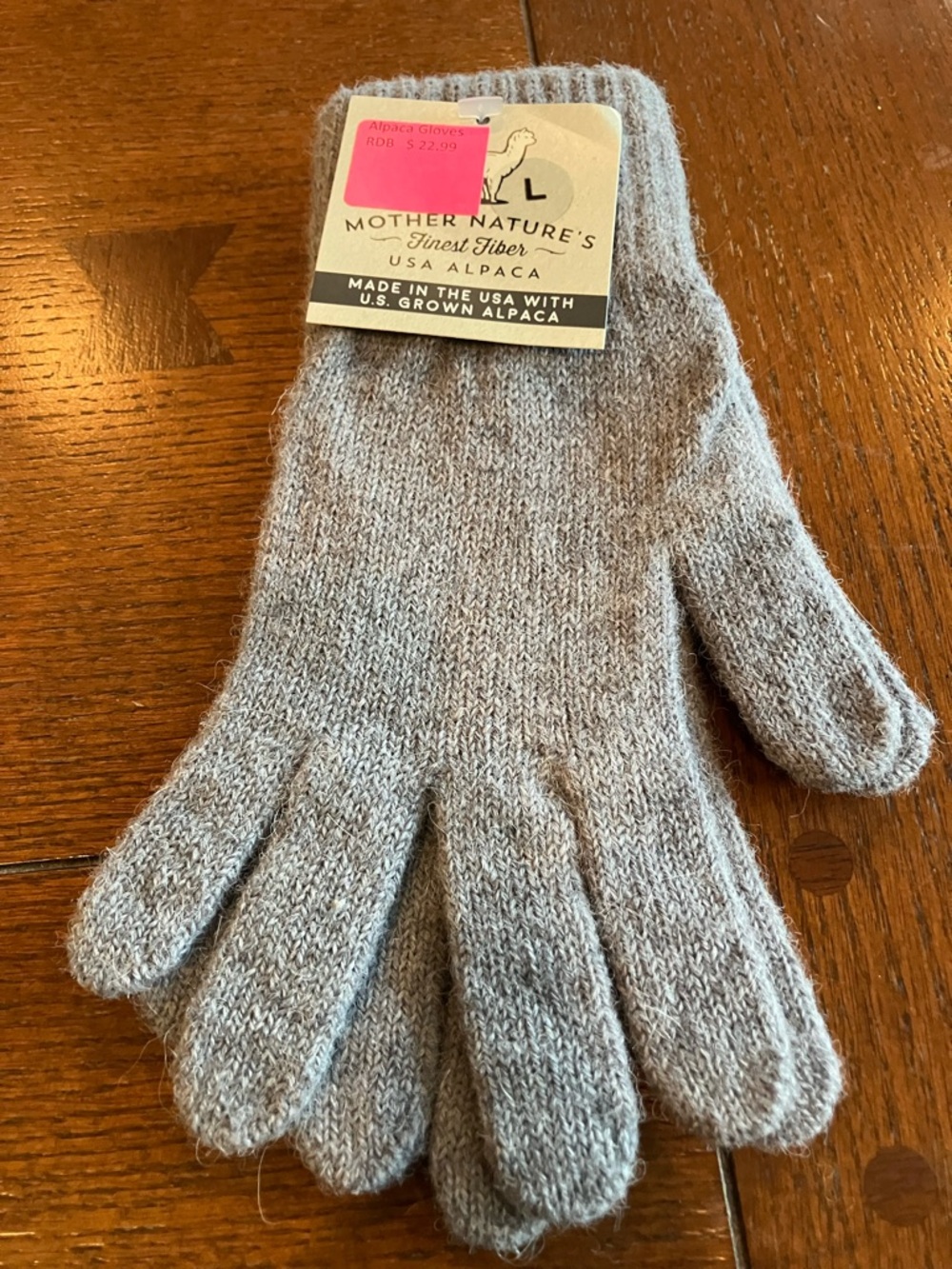 Mother Nature's USA Alpaca Knit Gloves - Heather Gray